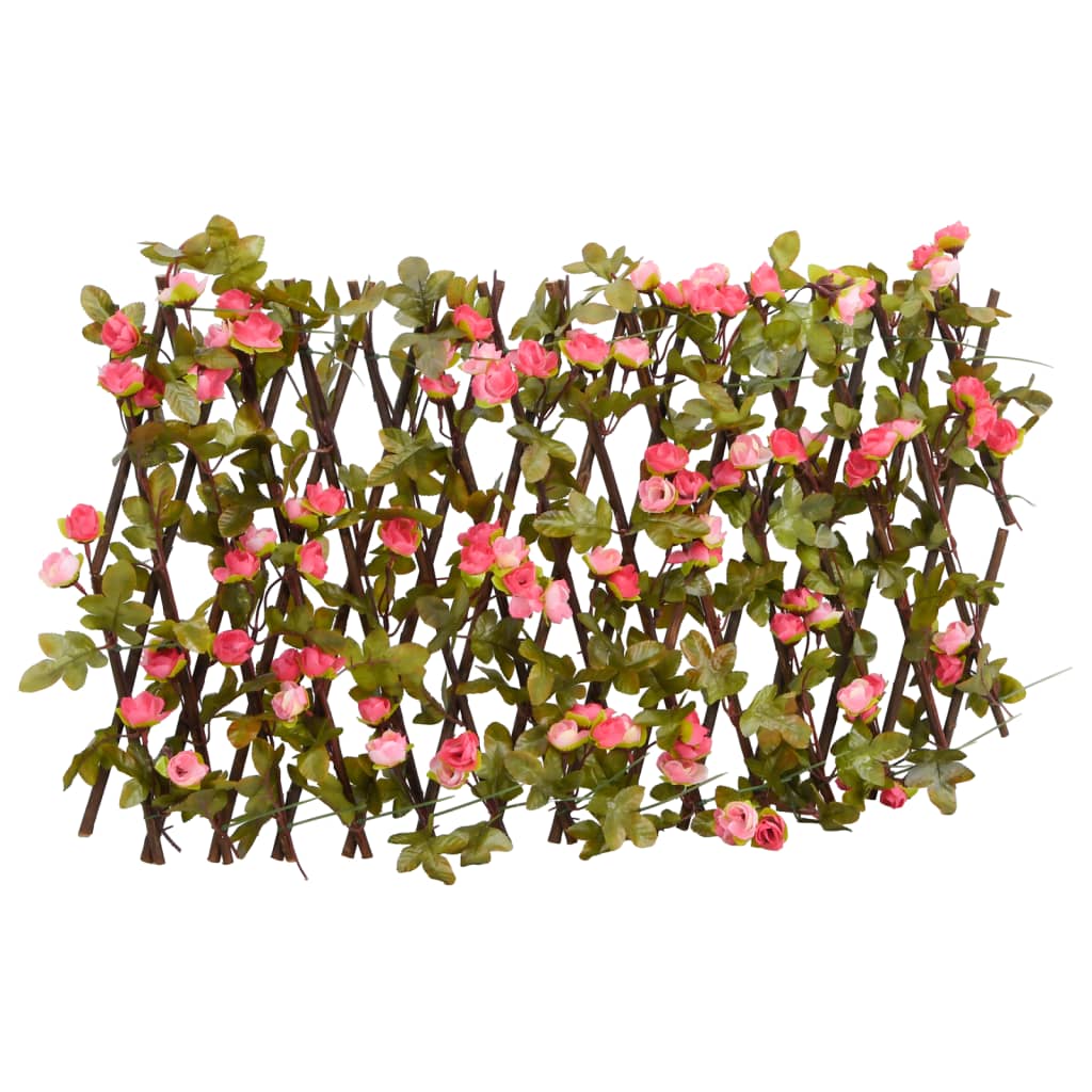 Enrejado Valla Expansible De Hiedra Artificial Rosa