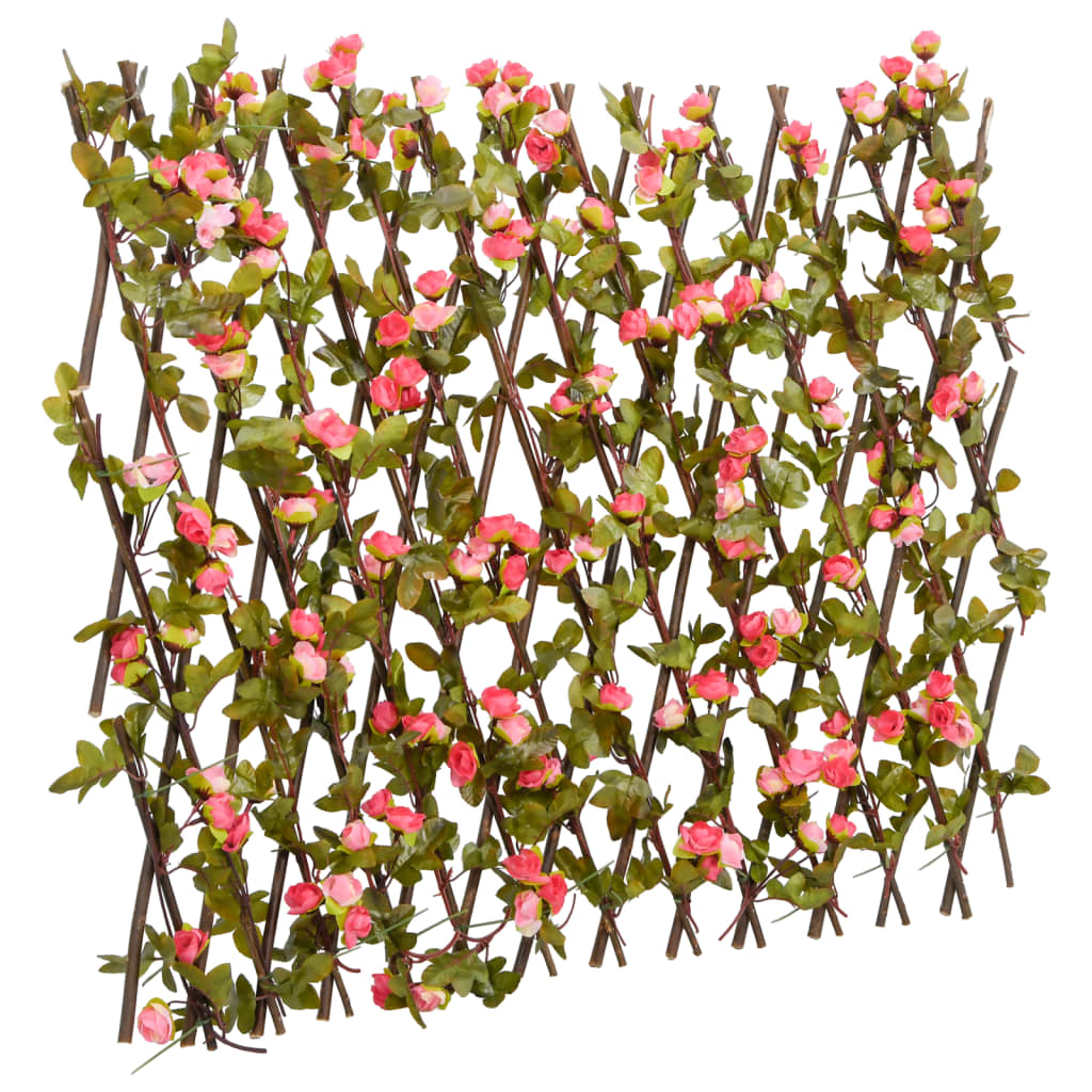Enrejado Valla Expansible De Hiedra Artificial Rosa