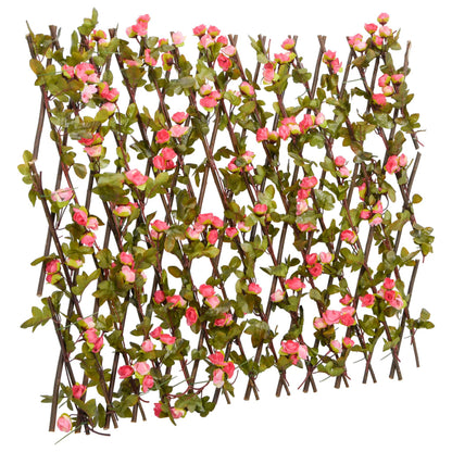 Enrejado Valla Expansible De Hiedra Artificial Rosa