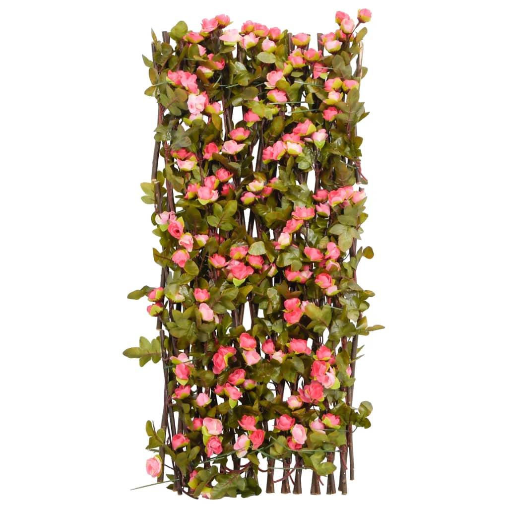 Enrejado Valla Expansible De Hiedra Artificial Rosa