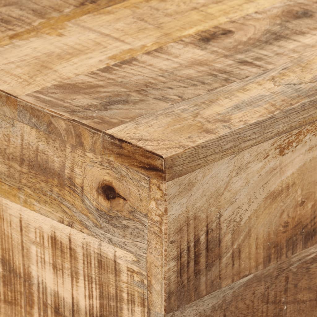 Mesa Consola Madera Maciza Mango Rugosa Y Hierro