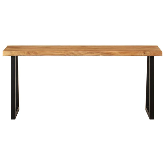 Banco Con Borde Natural De Madera De Acacia Maciza 105 Cm