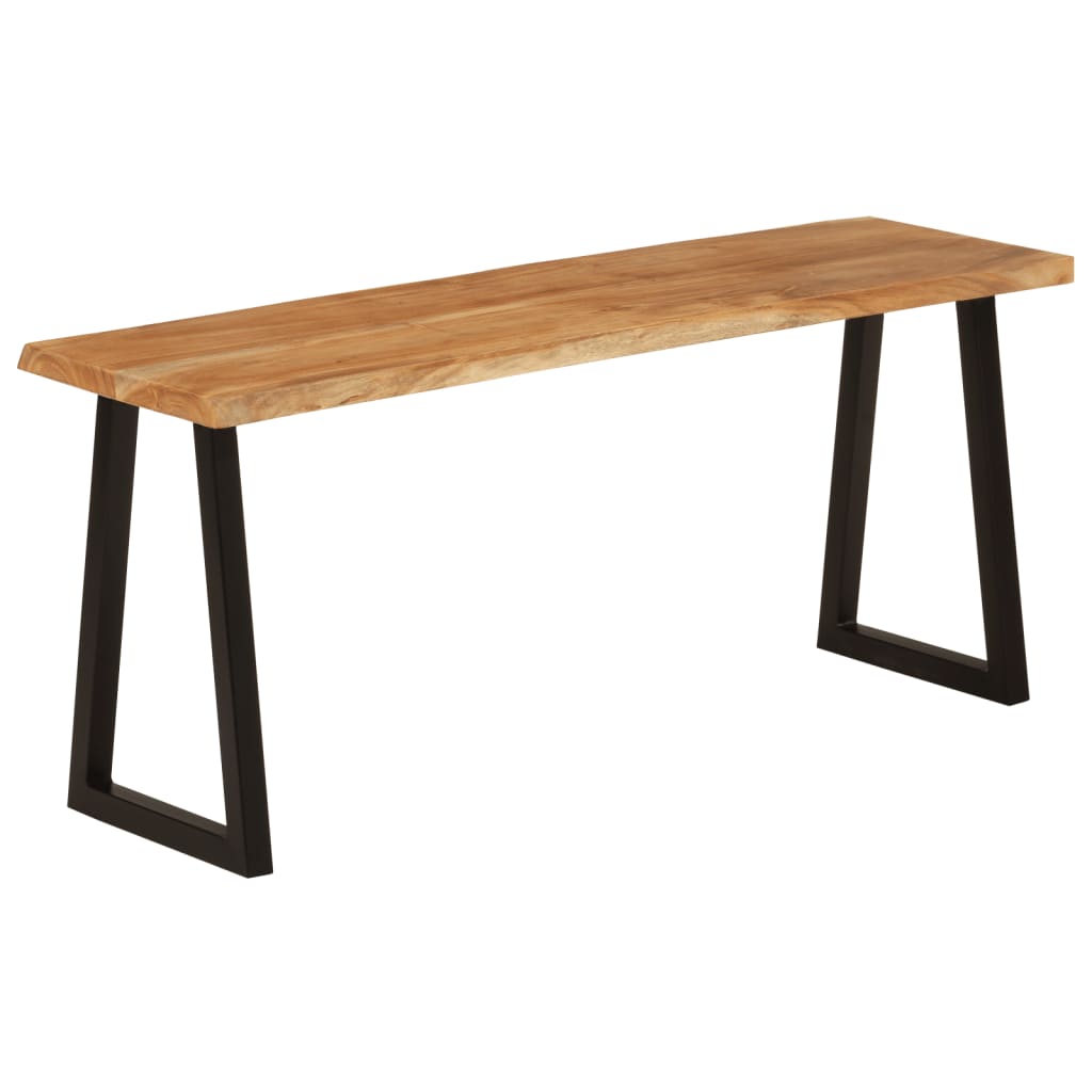 Banco Con Borde Natural De Madera De Acacia Maciza 105 Cm