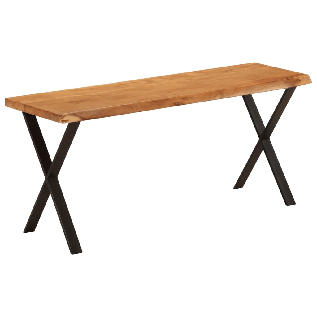Banco Con Borde Natural De Madera De Mango Maciza 105 Cm