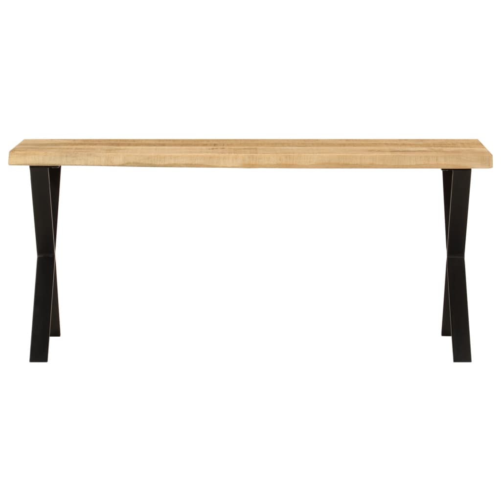 Banco Con Borde Natural De Madera De Mango Maciza 105 Cm
