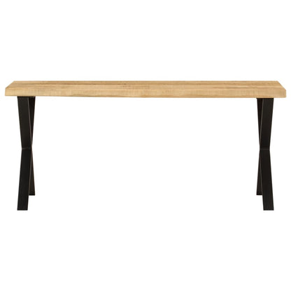 Banco Con Borde Natural De Madera De Mango Maciza 105 Cm