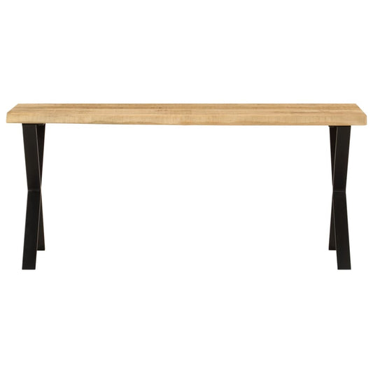 Banco Con Borde Natural De Madera De Mango Maciza 105 Cm