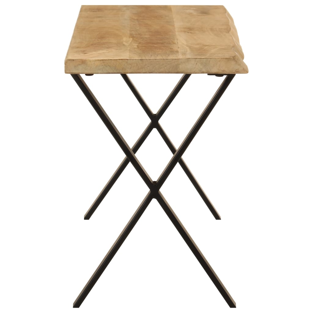 Banco Con Borde Natural De Madera De Mango Maciza 105 Cm