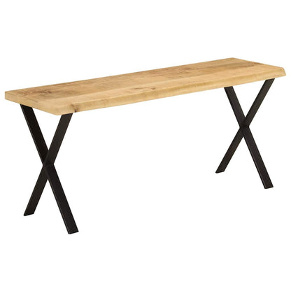 Banco Con Borde Natural De Madera De Mango Maciza 105 Cm