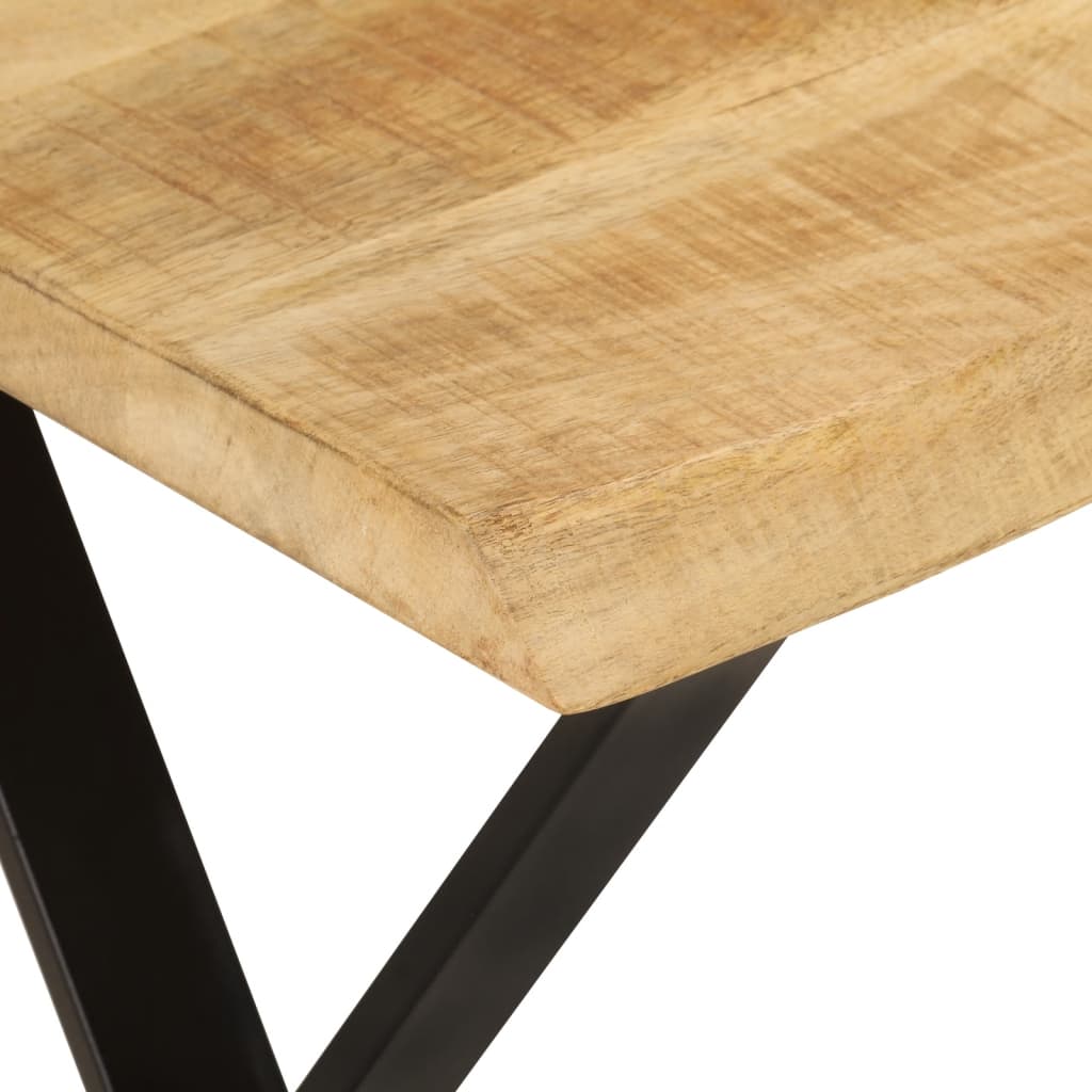 Banco Con Borde Natural De Madera De Mango Maciza 105 Cm