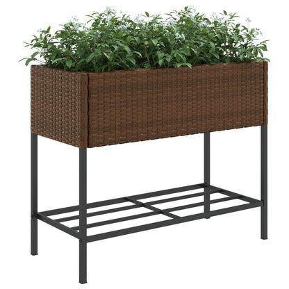 Jardineras Con Estante 2 Uds Ratán Sintético