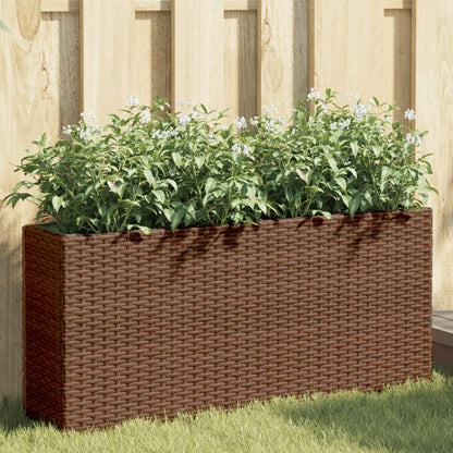 Jardineras Con 2 Maceteros 2 Uds Ratán Pe 90X20X40 Cm