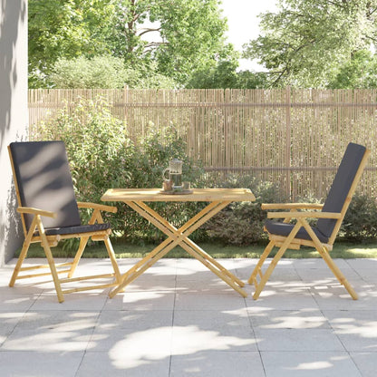 Mesa De Jardín Plegable De Bambú 110X55X75 Cm