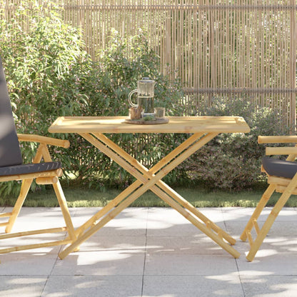 Mesa De Jardín Plegable De Bambú 110X55X75 Cm