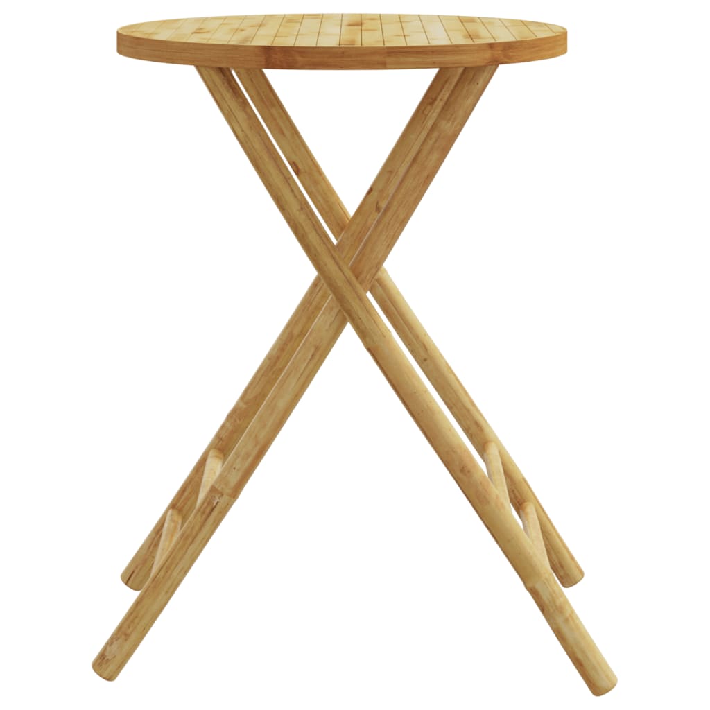 Mesa Plegable De Jardín De Bambú Ø