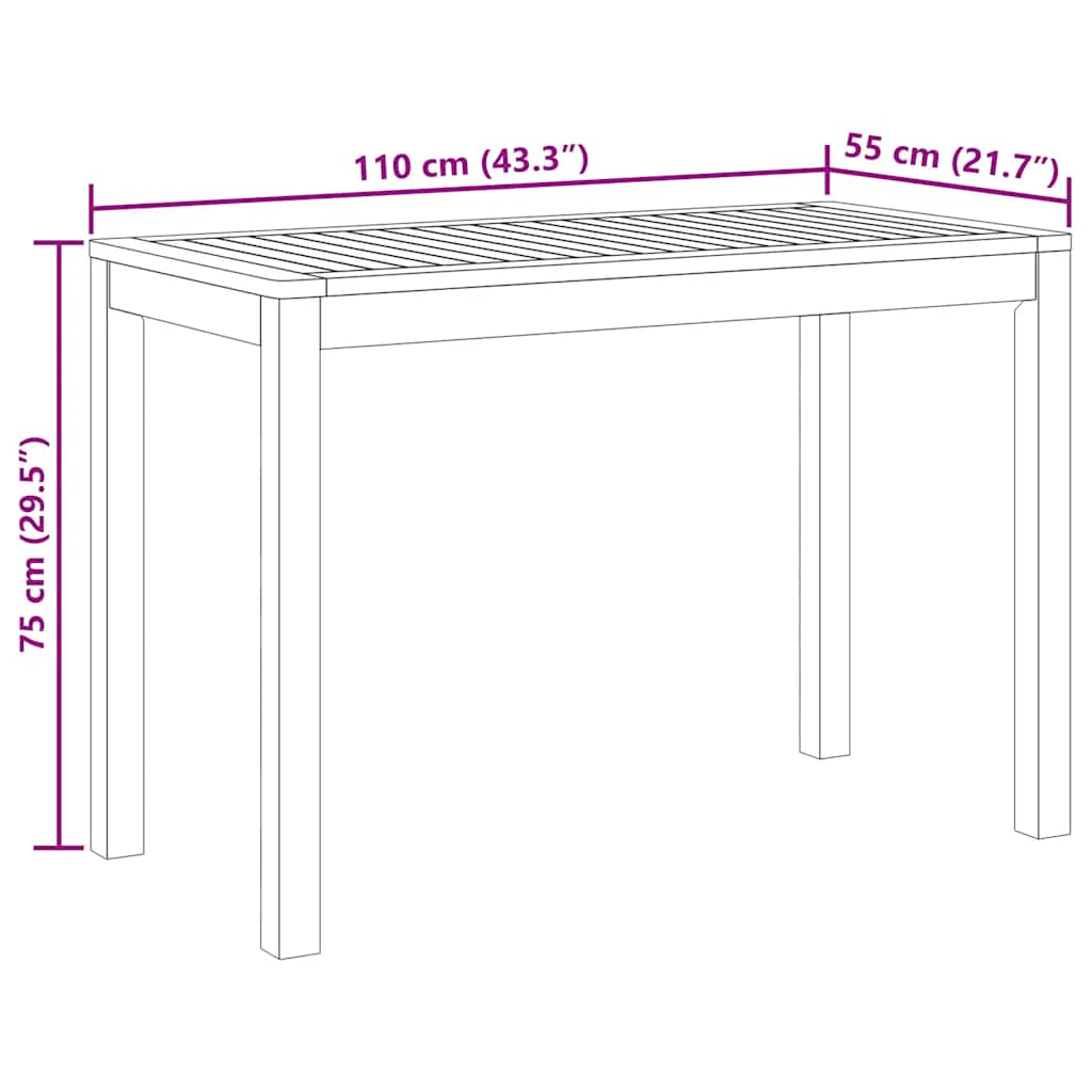 Mesa De Comedor De Jardín Madera Maciza De Acacia