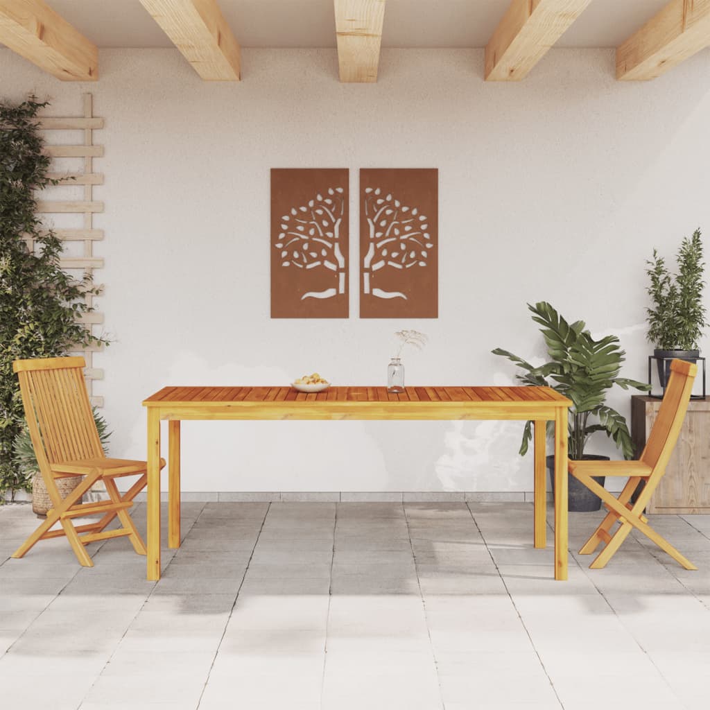 Mesa De Comedor De Jardín Madera Maciza De Acacia