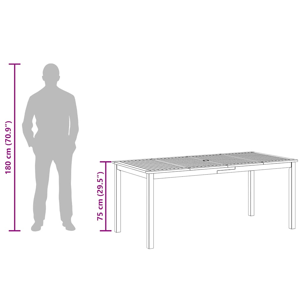 Mesa De Comedor De Jardín Madera Maciza De Acacia
