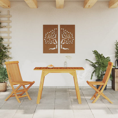 Mesa De Comedor De Jardín Madera Maciza De Acacia 110X56X75 Cm