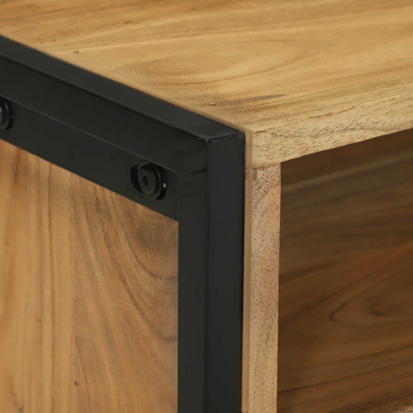 Mueble De Tv Marrón 100 X 35 X 50 Cm Madera De Acacia Sólida