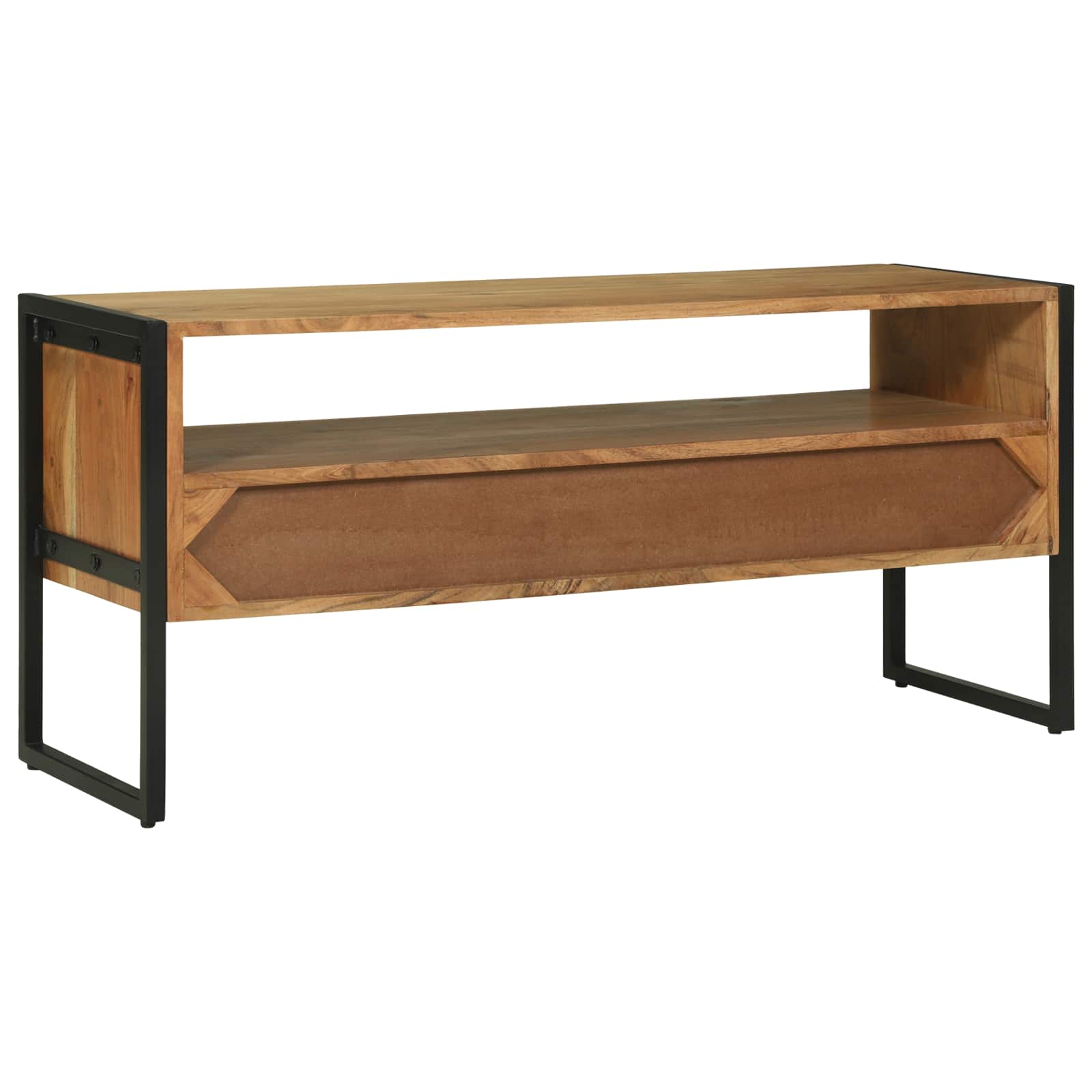 Mueble De Tv Marrón 100 X 35 X 50 Cm Madera De Acacia Sólida