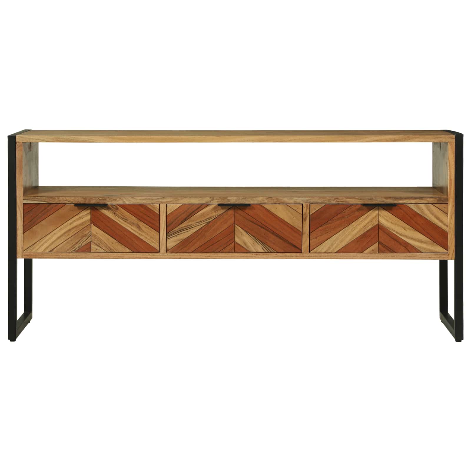 Mueble De Tv Marrón 100 X 35 X 50 Cm Madera De Acacia Sólida