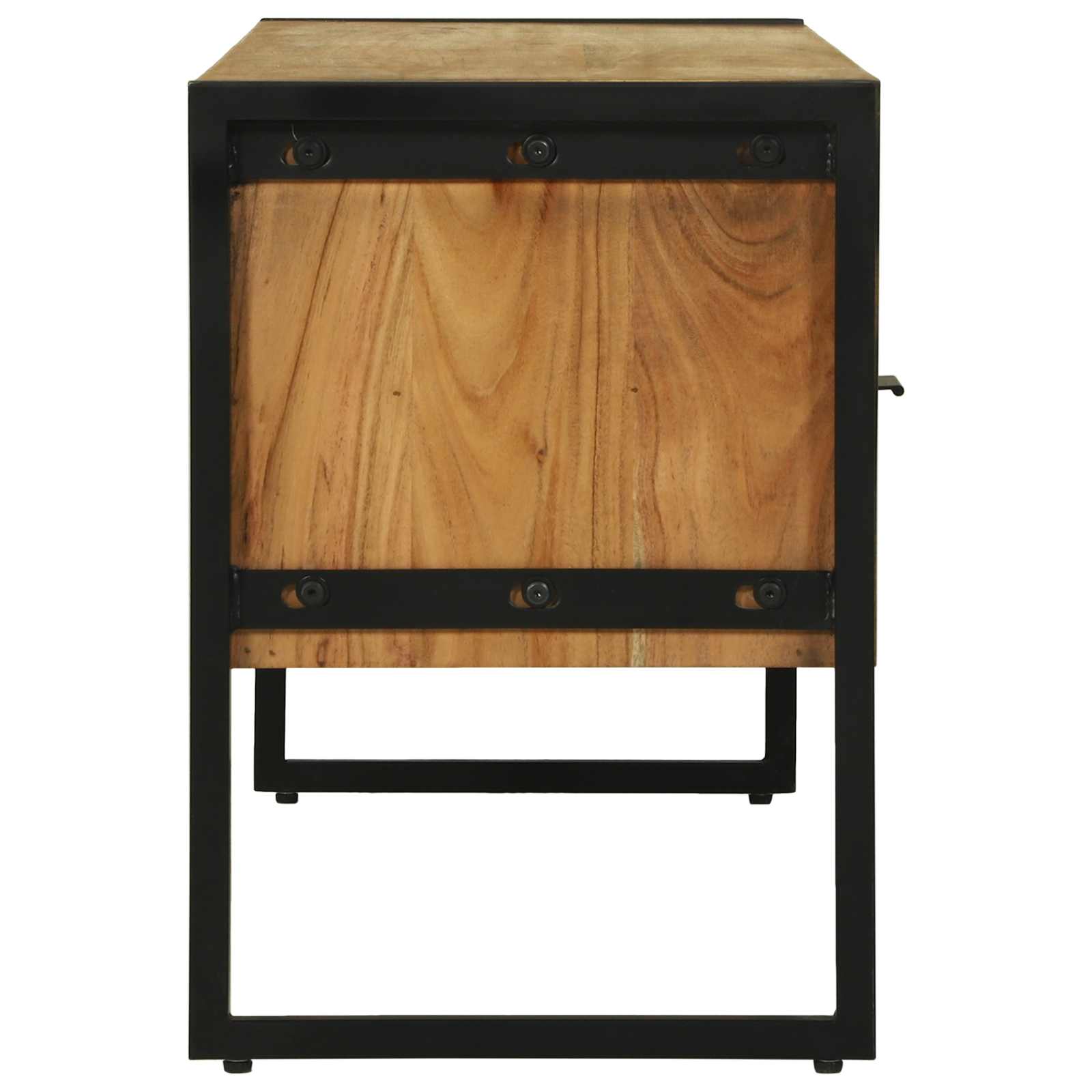 Mueble De Tv Marrón 100 X 35 X 50 Cm Madera De Acacia Sólida