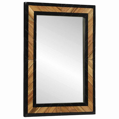 Espejo De Pared Rectangular Negro Y Marrón 50 X 2 X 90 Cm