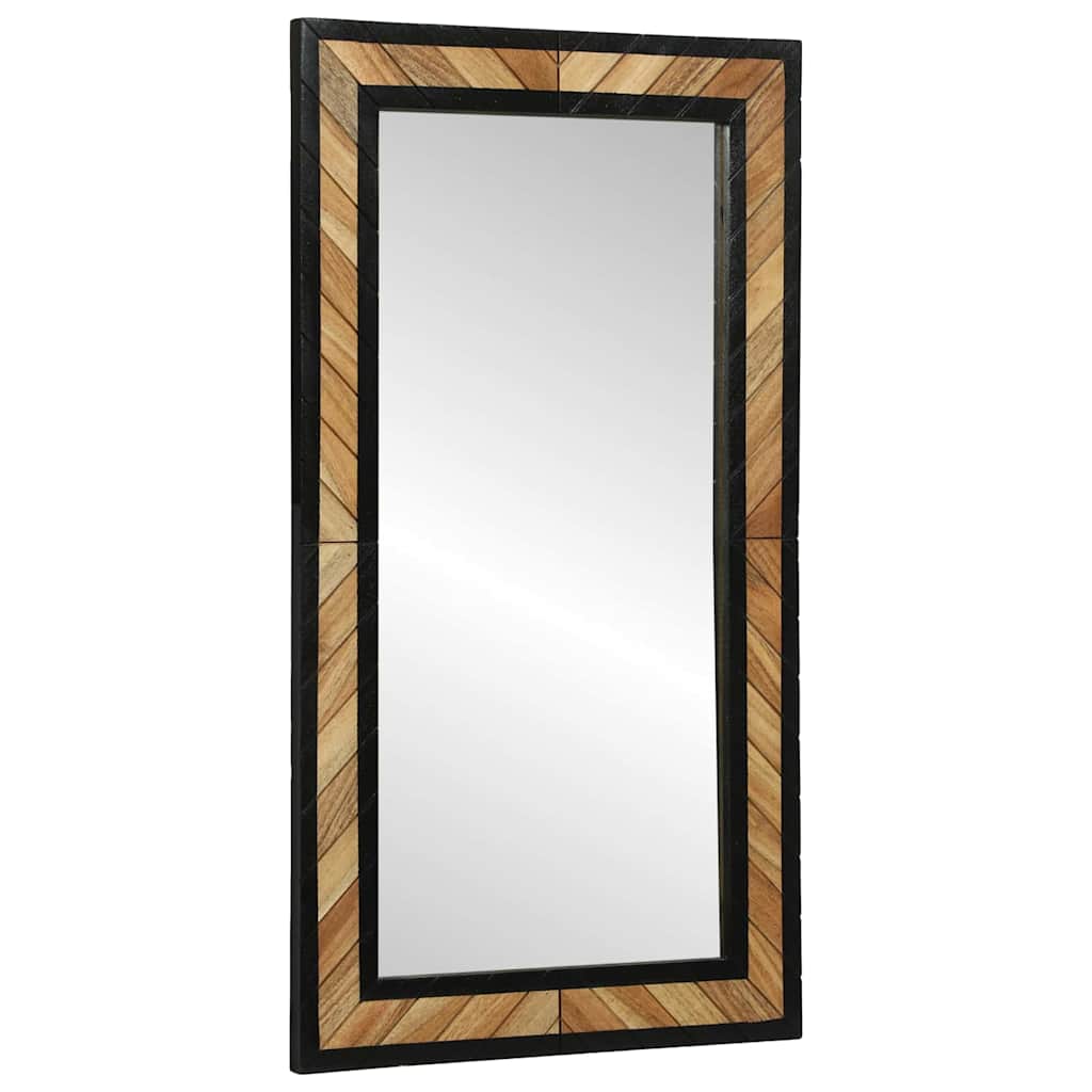 Espejo De Pared Rectangular Negro Y Marrón 50 X 2 X 90 Cm