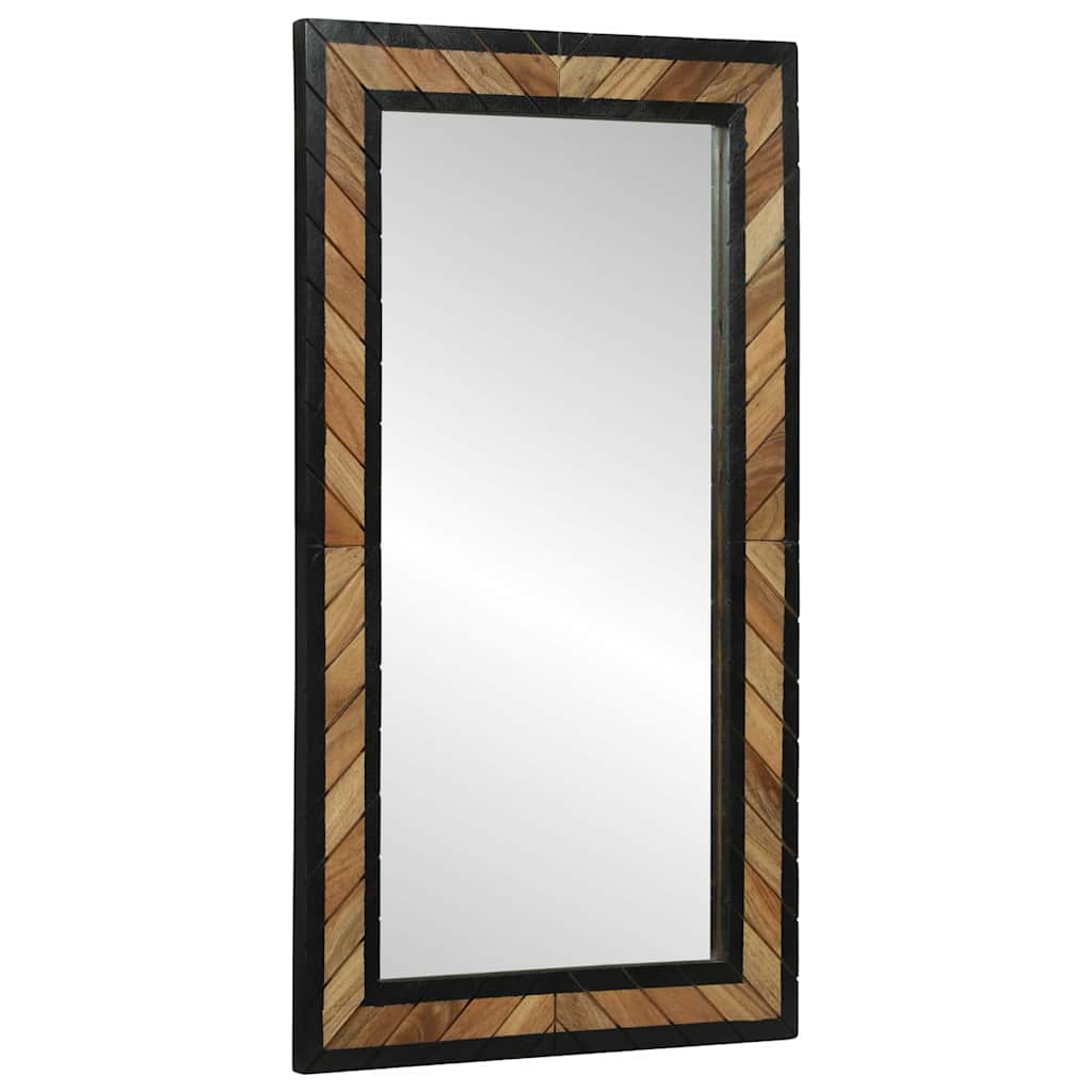Espejo De Pared Rectangular Negro Y Marrón 50 X 2 X 90 Cm