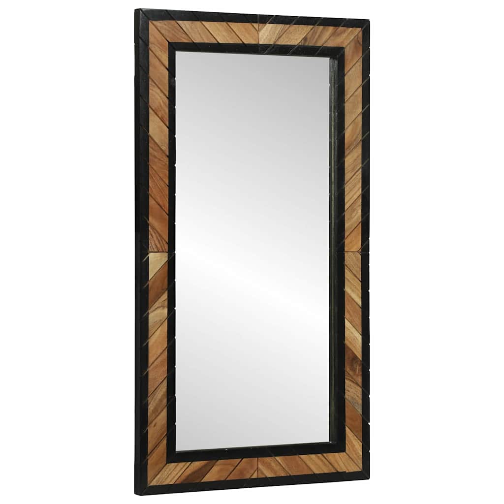 Espejo De Pared Rectangular Negro Y Marrón 50 X 2 X 90 Cm