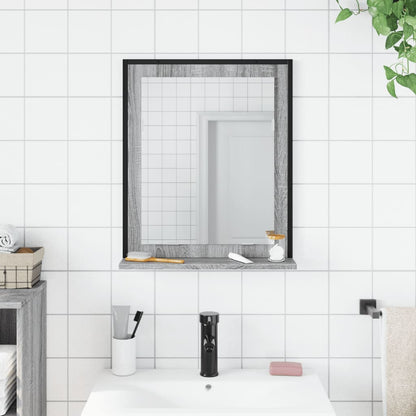 Espejo De Baño Con Estante Madera Ingeniería