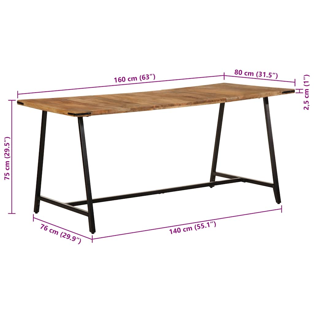Mesa De Comedor Madera Maciza De Mango
