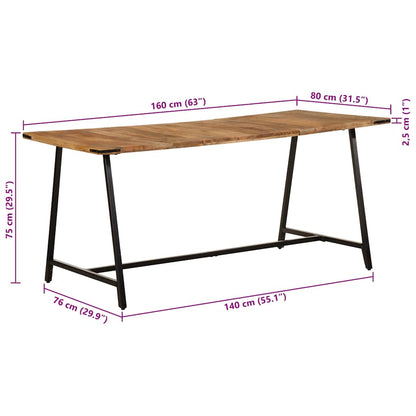 Mesa De Comedor Madera Maciza De Mango