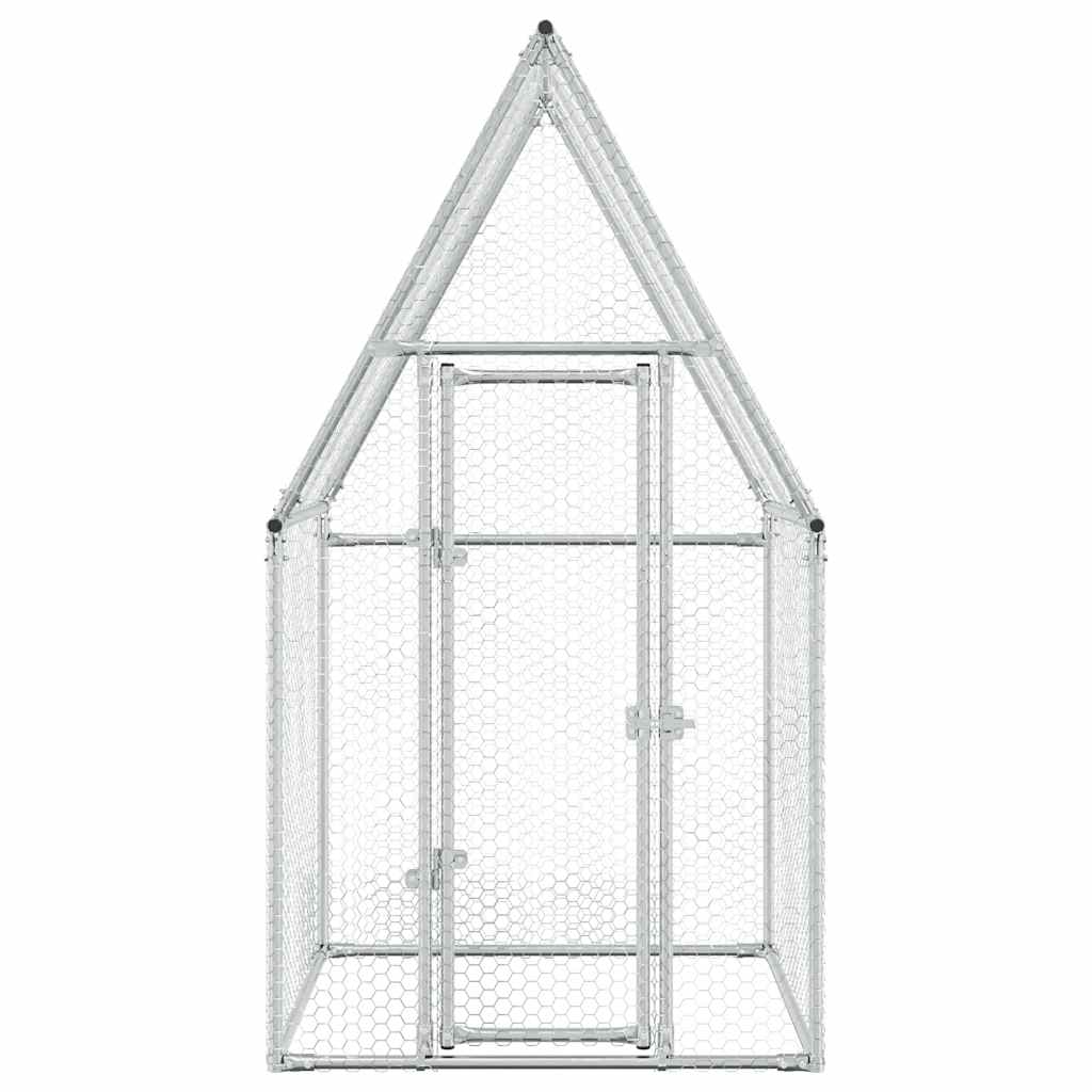 Jaula Para Gallinas Acero Galvanizado Plateado