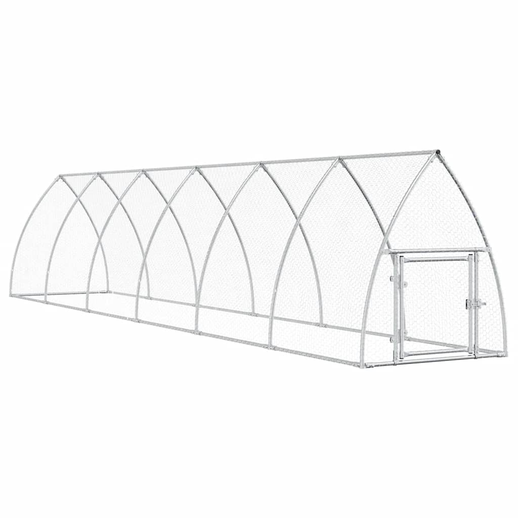 Jaula Para Gallinas Acero Galvanizado Plateado