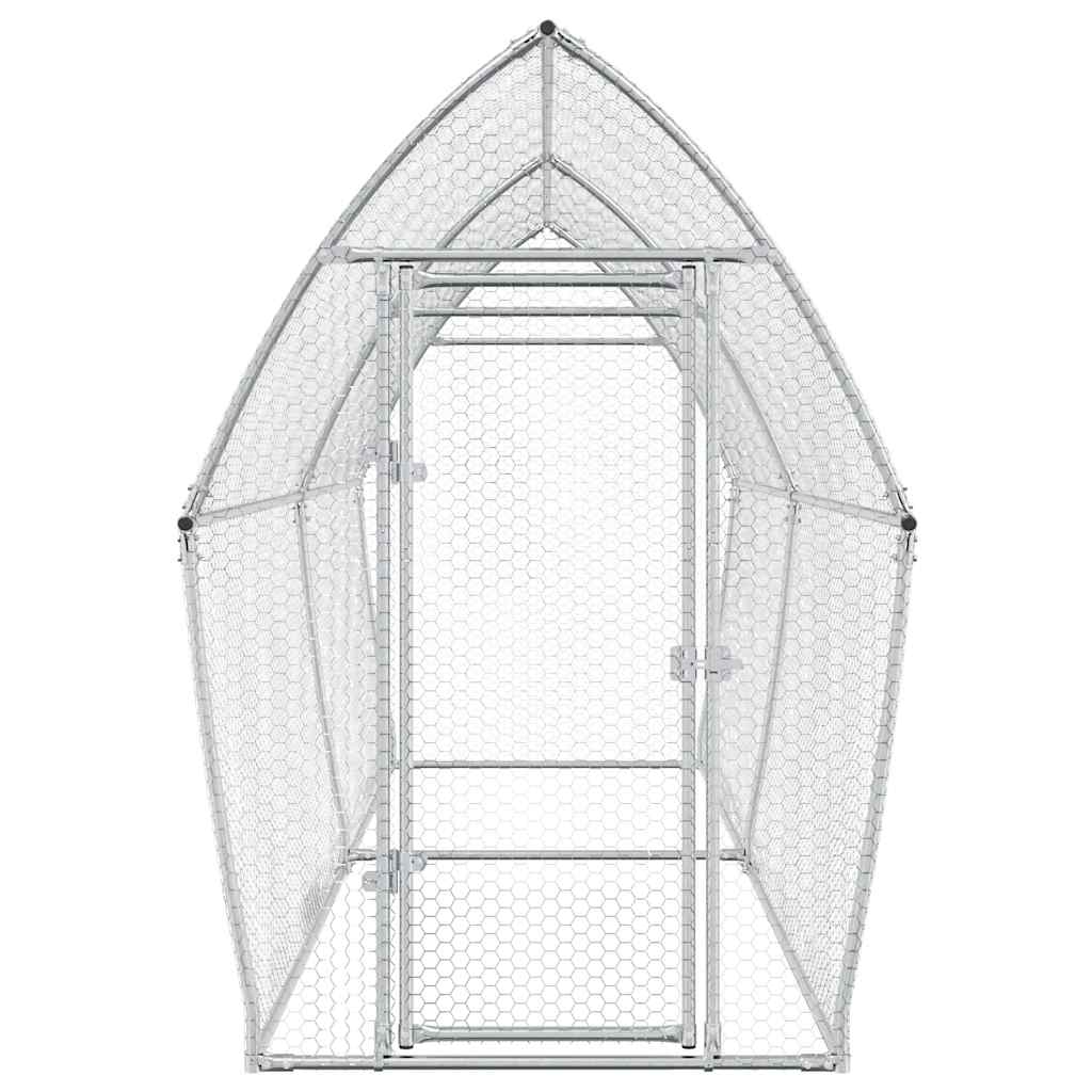 Jaula Para Gallinas Acero Galvanizado Plateado