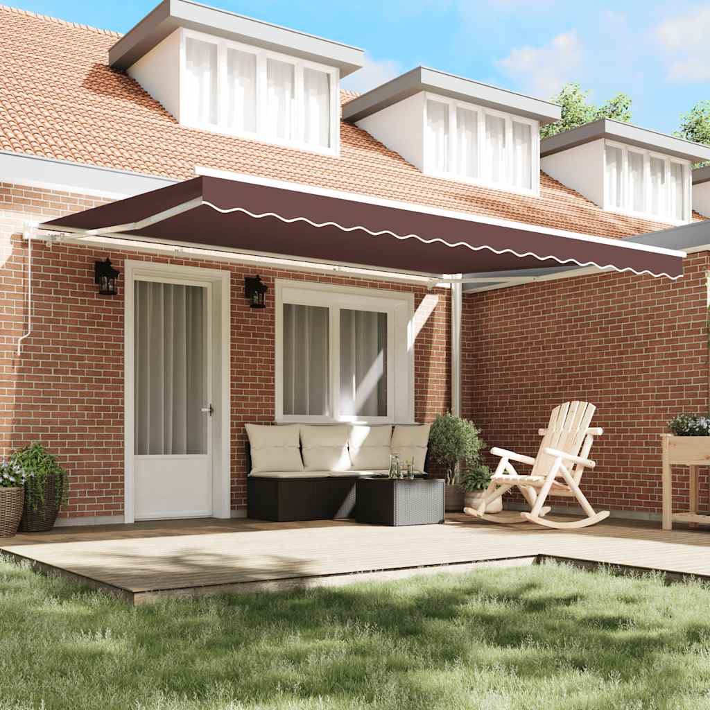 Toldo Retráctil Manual Marrón 450X300 Cm