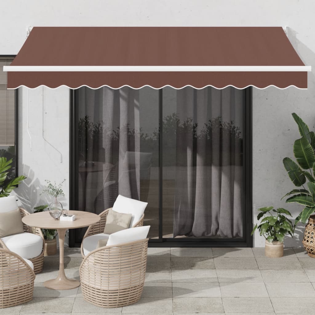 Toldo Retráctil Aluminio Y Tela Gris Antracita