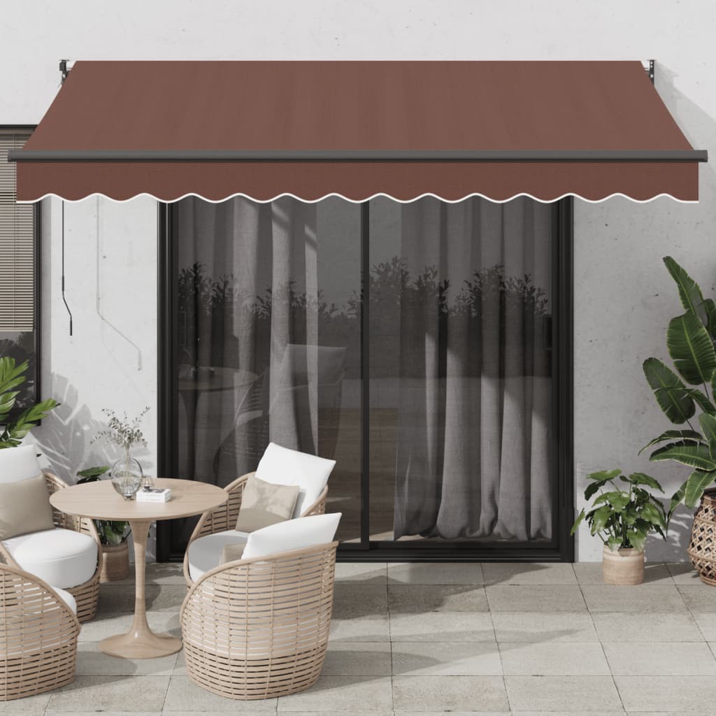 Toldo Retráctil Aluminio Y Tela Gris Antracita