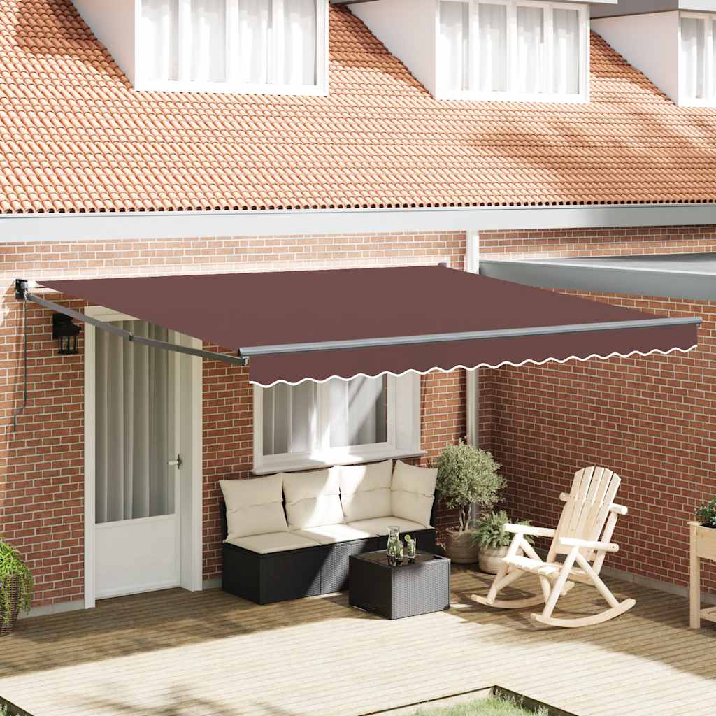 Toldo Retráctil Aluminio Y Tela Gris Antracita