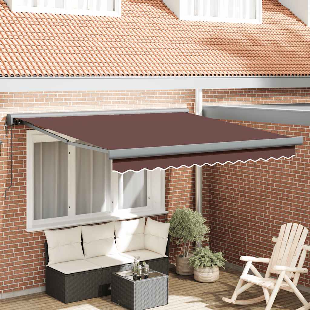 Toldo Retráctil Aluminio Y Tela Gris 3X2,5 M