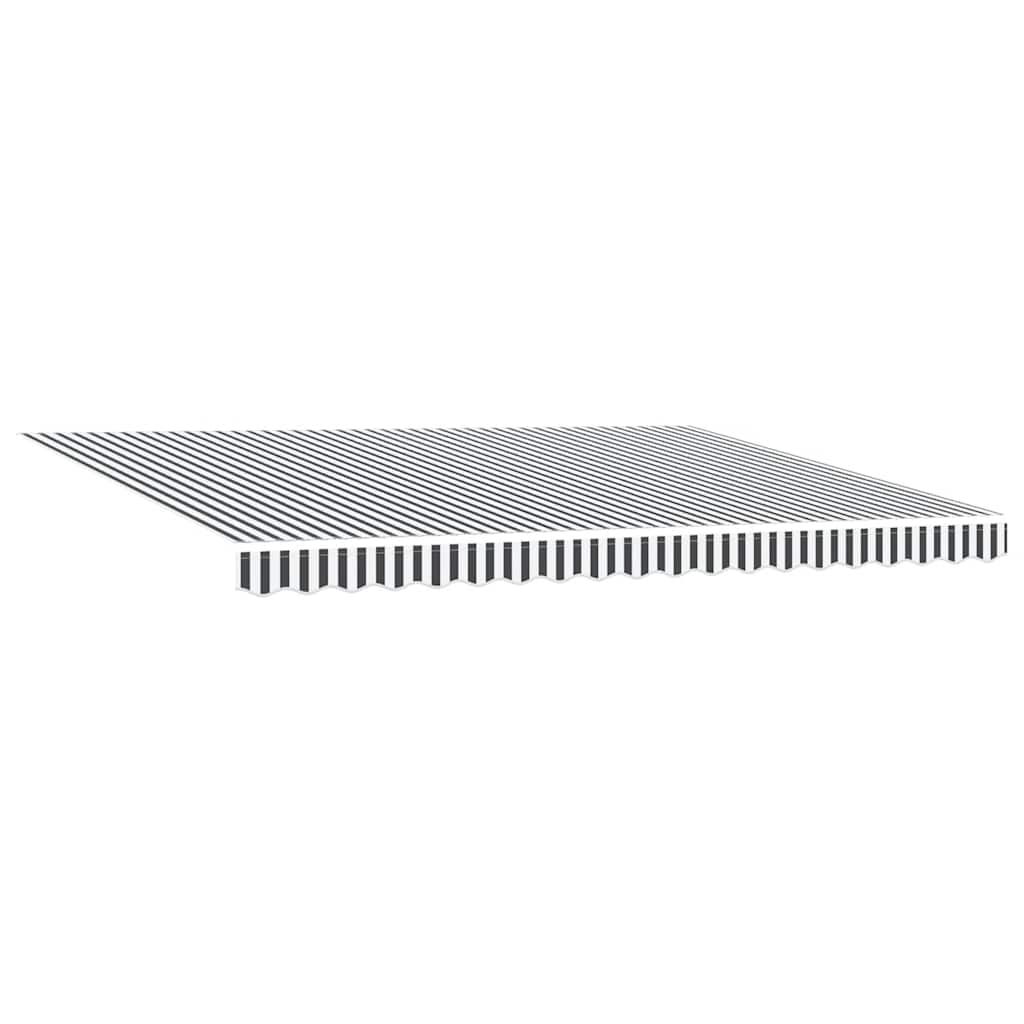 Toldo Retráctil Manual Gris Antracita Y Blanco 450X300 Cm