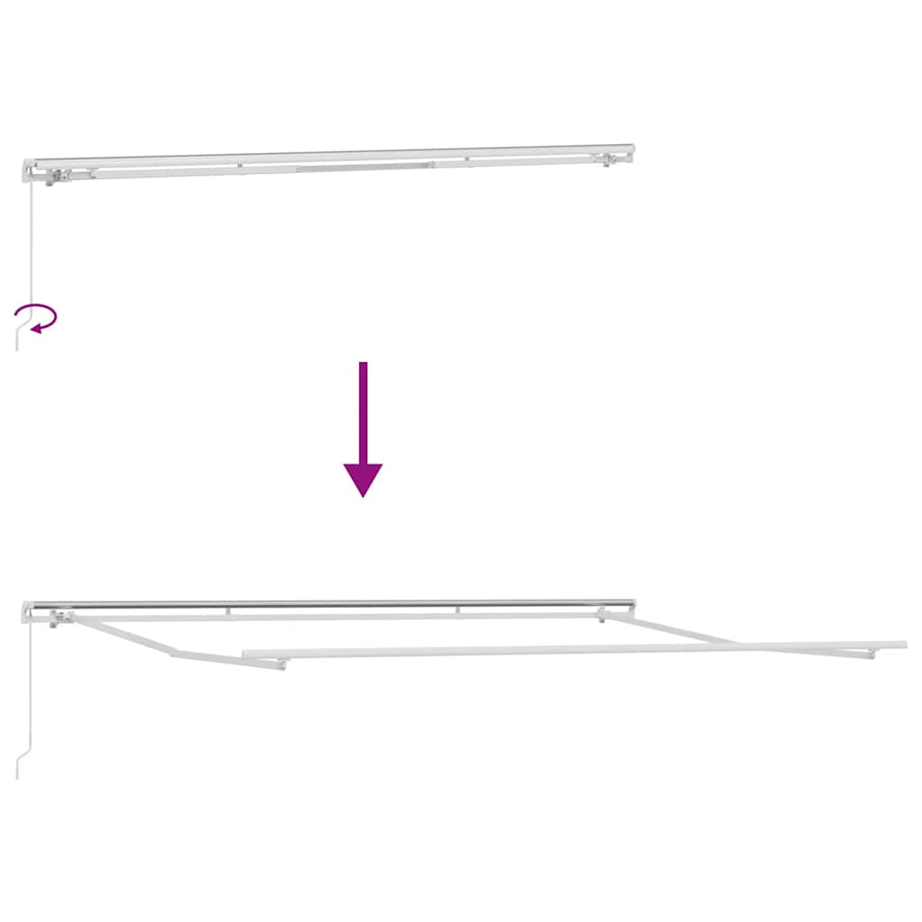 Toldo Retráctil Manual Gris Antracita Y Blanco 450X300 Cm