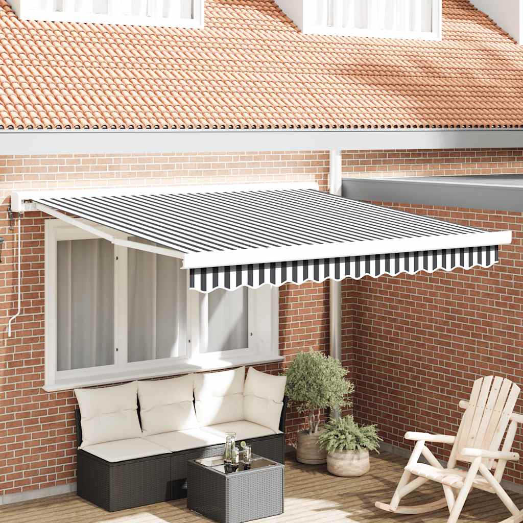 Toldo Retráctil Aluminio Y Tela Gris 3X2,5 M