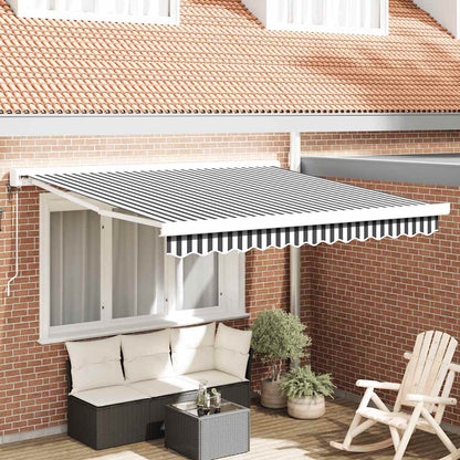 Toldo Retráctil Aluminio Y Tela Gris 3X2,5 M