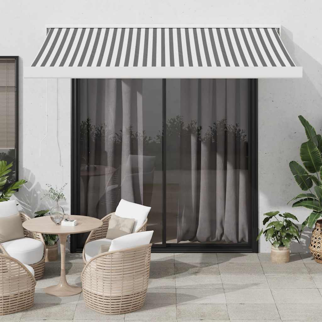 Toldo Retráctil Aluminio Y Tela Gris 3X2,5 M