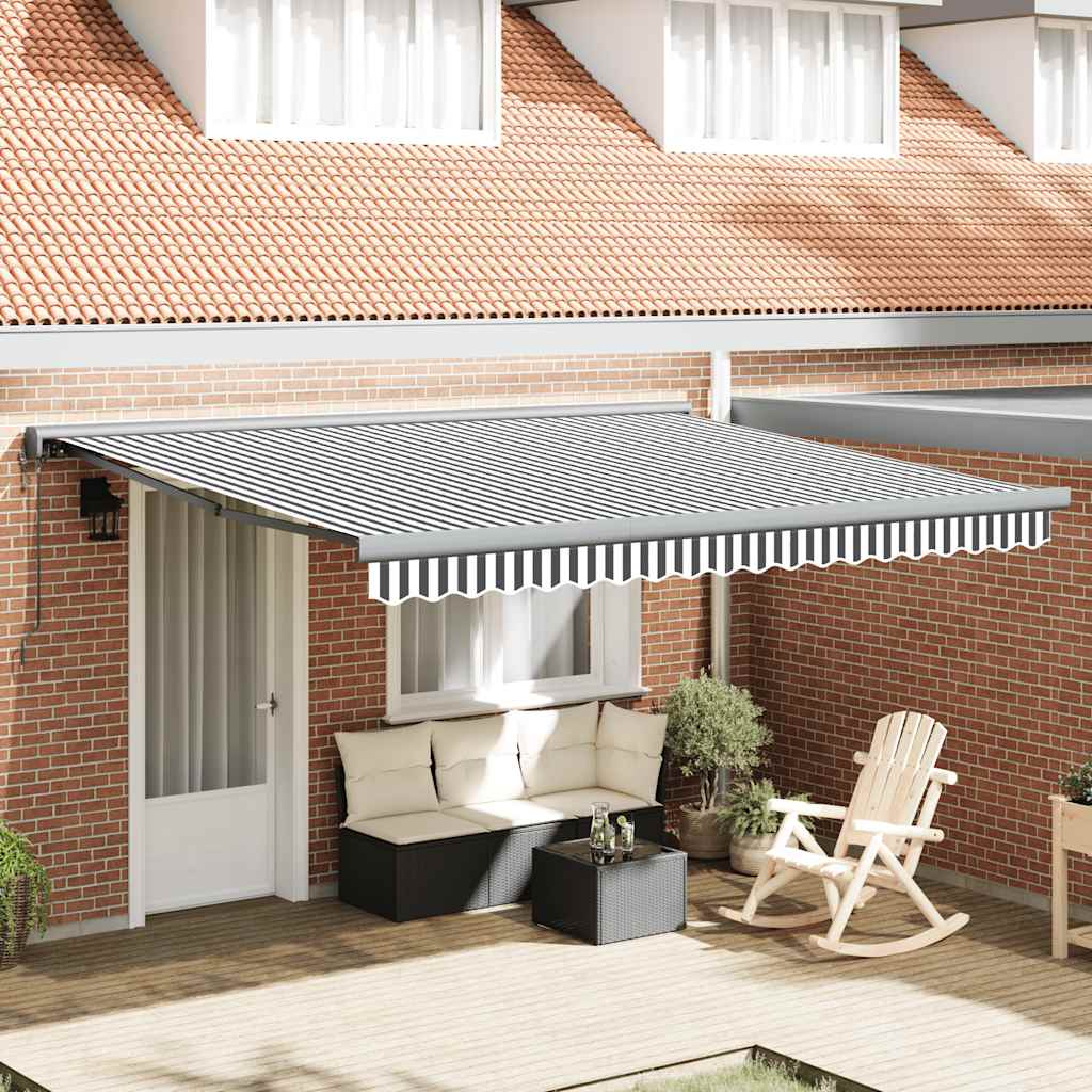 Toldo Retráctil Aluminio Y Tela Gris 3X2,5 M