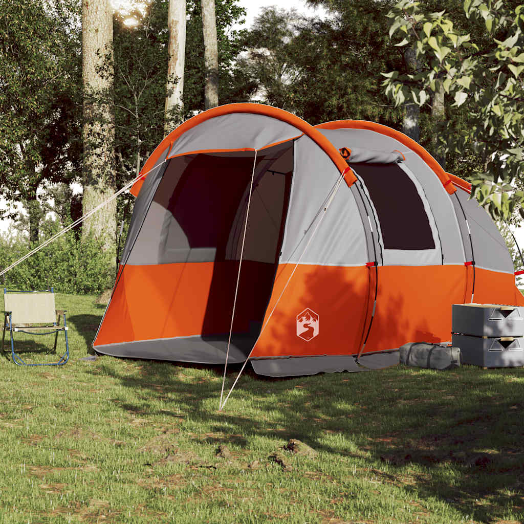 Tienda De Camping Con Túnel Impermeable Gris Naranja