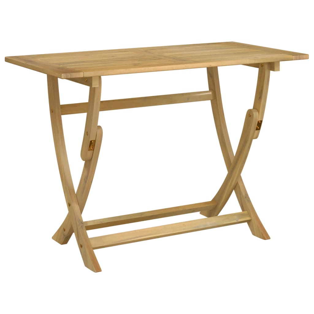 Mesa De Jardín Plegable Madera Maciza De Acacia